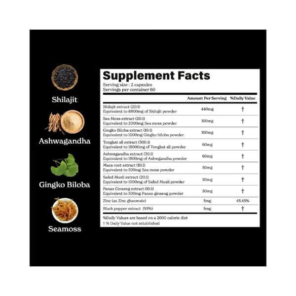 BetterAlt Shilajit SeaMoss Capsules (All-In-One)