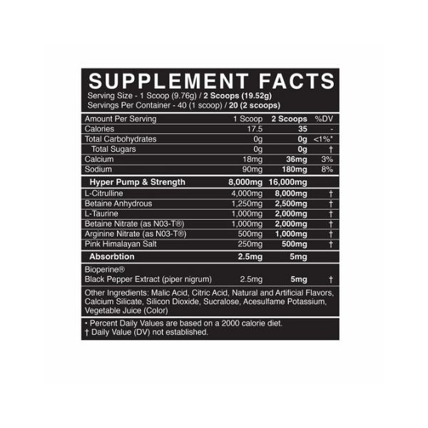 BlackMarket Labs PUMP Hyper Pump Pre-Workout