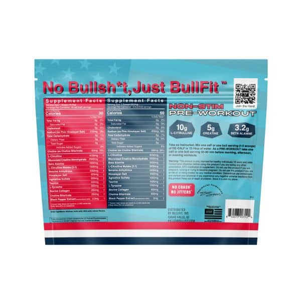 BullFit De-Calf Stim-Free Pre-Workout
