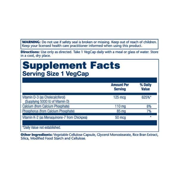 Solaray Vit D3 + K2