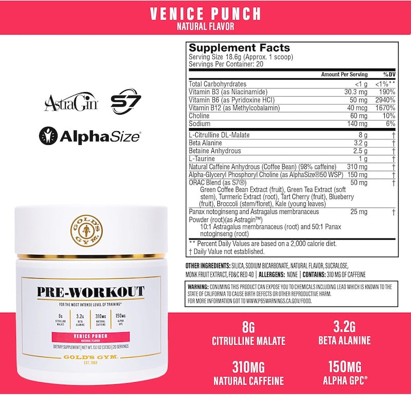 Gold's Gym Nutrition Pre-Workout